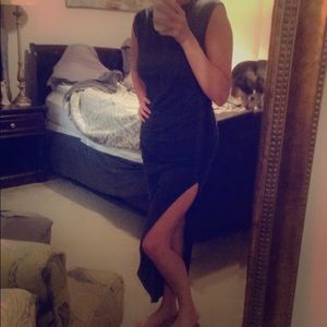 Lulus grey side slit dress
